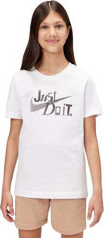 Nike Unisex Big Kids' Sportswear Club Just Do It T-Shirt (Large Swoosh Logo) - Boys and Girls in Kuwait