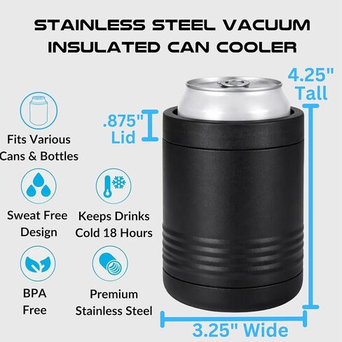 Personalized Custom Monogrammed 12 oz and 16 oz Universal Can and Bottle Vacuum Insulated Powder Coated Can Cooler Keeps Beverage Cold for Hours Available in Various Colors in Saudi Arabia