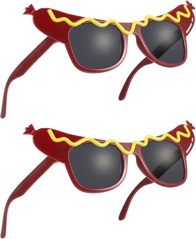 Healeved Novelty Sunglasses Funny Hot Dog Sunglasses for Adult Dance Party Hotdog Costume for Halloween Hot Dog Birthday in Kuwait