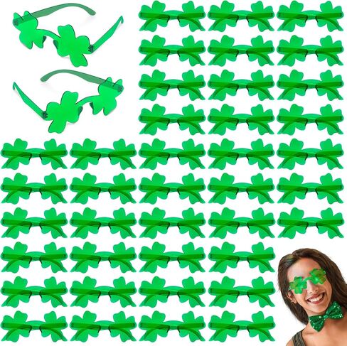 LINAYE 40 PCS St Patricks Day Glasses Bulk, Green Shamrock Glasses Bulk, St Patricks Day Sunglasses, St. Patrick’s Day Accessories Decorations Party Favors Supplies in Kuwait
