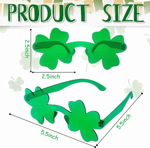 LINAYE 40 PCS St Patricks Day Glasses Bulk, Green Shamrock Glasses Bulk, St Patricks Day Sunglasses, St. Patrick’s Day Accessories Decorations Party Favors Supplies in Kuwait