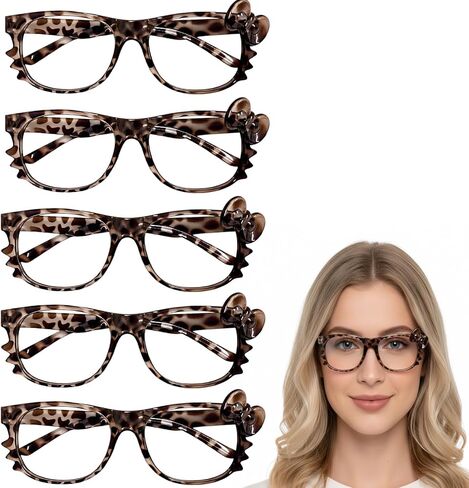 5PCS Cheetah Print Kawaii Glasses, Y2K Retro Sunglasses for Cosplay Events and Daily Fashion, Anime Inspired Accessories with Leopard Print Design for Teen Girls and Young Women in Saudi Arabia