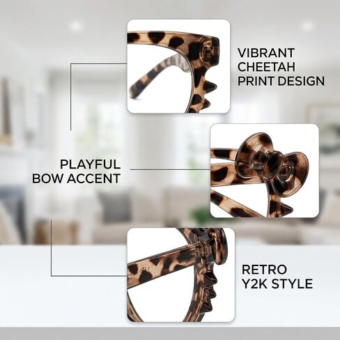 5PCS Cheetah Print Kawaii Glasses, Y2K Retro Sunglasses for Cosplay Events and Daily Fashion, Anime Inspired Accessories with Leopard Print Design for Teen Girls and Young Women in Saudi Arabia