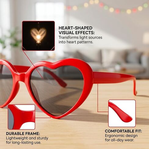 3Pcs Heart Diffraction Glasses, Diffraction Glasses with Heart-Shaped Visual Effects, Heart Shaped Sunglasses for Festival Rave Party Accessories for Women/Men Rave Glassess in Saudi Arabia