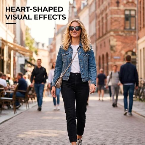 3Pcs Heart Diffraction Glasses, Diffraction Glasses with Heart-Shaped Visual Effects, Heart Shaped Sunglasses for Festival Rave Party Accessories for Women/Men Rave Glassess in Saudi Arabia