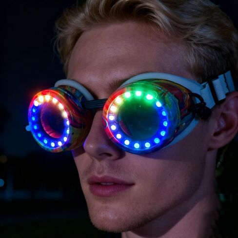 Pixel Goggles Programmable Rechargeable Light Up Funky Glasses Glow Flashing Glasses Steampunk Goggle in Saudi Arabia