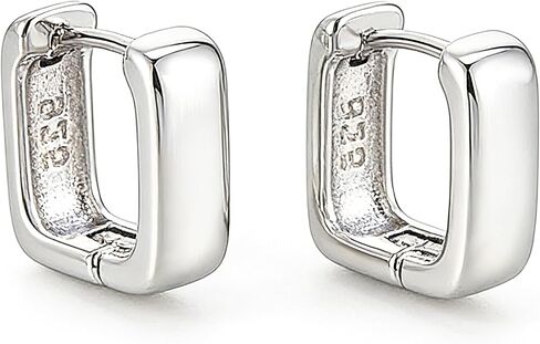 Italian Sterling Silver Earrings for Men Hoop Huggie Earring Polished, Jewelry for Alentine's Day, Father's Day, Thanksgiving Gifts, Birthday Presents in Saudi Arabia