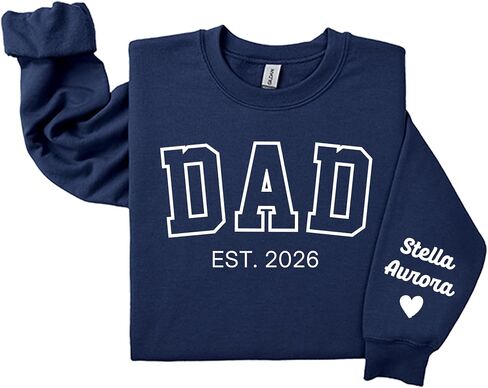 Personalized Embroidered Dad Hoodie with Kid Names, Custom Men Gifts for Father's Day, Christmas, Birthday from Husband, Daughter, Son, Customizable Grandpa, Daddy, Dad Sweatshirt in Saudi Arabia