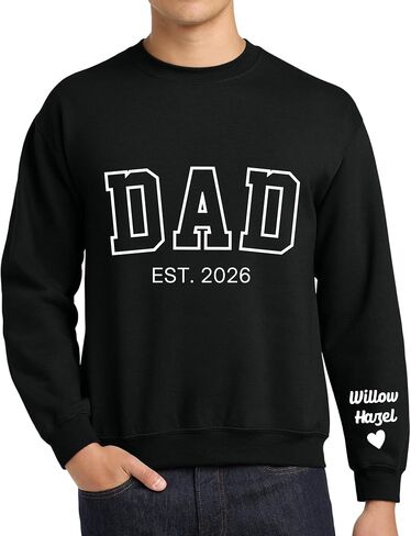 Personalized Embroidered Dad Hoodie with Kid Names, Custom Men Gifts for Father's Day, Christmas, Birthday from Husband, Daughter, Son, Customizable Grandpa, Daddy, Dad Sweatshirt in Saudi Arabia