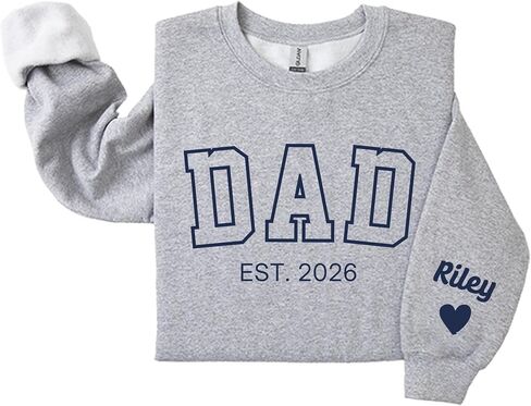 Personalized Embroidered Dad Hoodie with Kid Names, Custom Men Gifts for Father's Day, Christmas, Birthday from Husband, Daughter, Son, Customizable Grandpa, Daddy, Dad Sweatshirt in Saudi Arabia