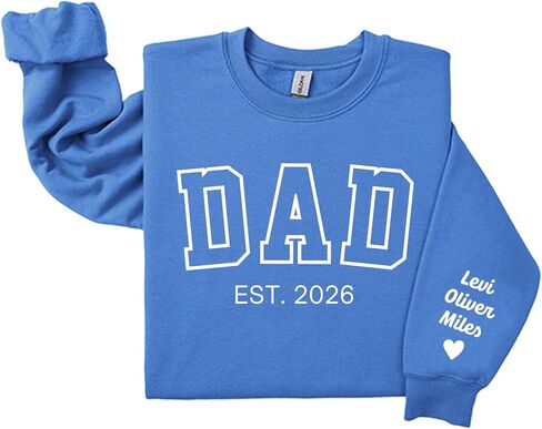 Personalized Embroidered Dad Hoodie with Kid Names, Custom Men Gifts for Father's Day, Christmas, Birthday from Husband, Daughter, Son, Customizable Grandpa, Daddy, Dad Sweatshirt in Saudi Arabia