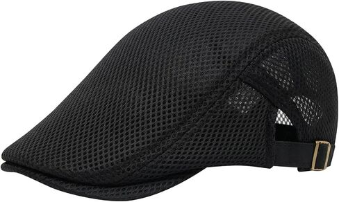 Mens Newsboy Cap Breathable Mesh Summer Flat Cap for Men Adjustable Beret Ivy Cap Golf Cabbie Driving Hat in Saudi Arabia