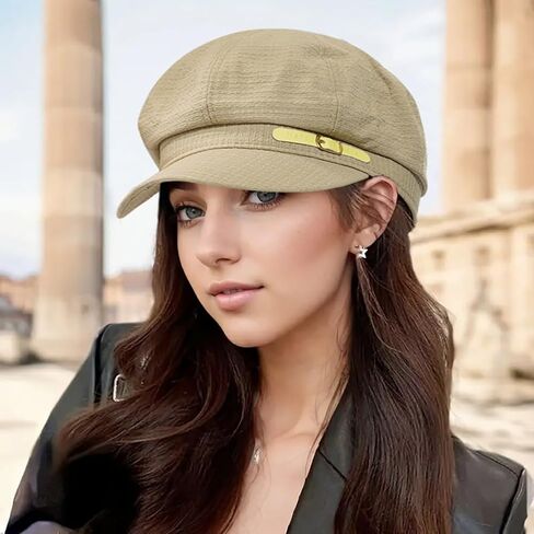 Waffle Newsboy Cap for Women - Vintage Retro Eight-Panel Hat in Soft Plaid Fabric in Saudi Arabia