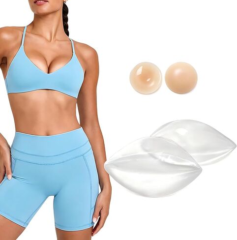 Adhesive Silicone Bra Inserts - Removable Push Up Pads for Enhanced Lift & Shape | Chicken Cutlets for Bras, Bikinis in Kuwait