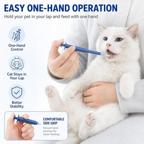 Pet Pill Shooter for Cats and Dogs – Soft Silicone Tip Pill Dispenser Gun, Manual Push Medicine Feeder for Tablets & Liquid, One-Hand Operation Oral Syringe, Stress-Free Pet Pill Administration Tool in Saudi Arabia