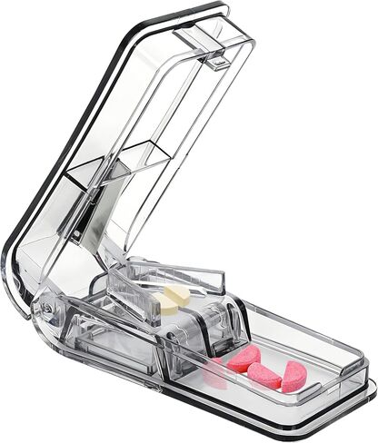 Pill Cutter for Small Large Pills, Pill Splitter with Easy-Cut Stainless Steel Blade, Tablets Cutter for Safely Cut Pills of Various Sizes in Saudi Arabia