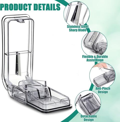 Pill Cutter for Small Large Pills, Pill Splitter with Easy-Cut Stainless Steel Blade, Tablets Cutter for Safely Cut Pills of Various Sizes in Saudi Arabia