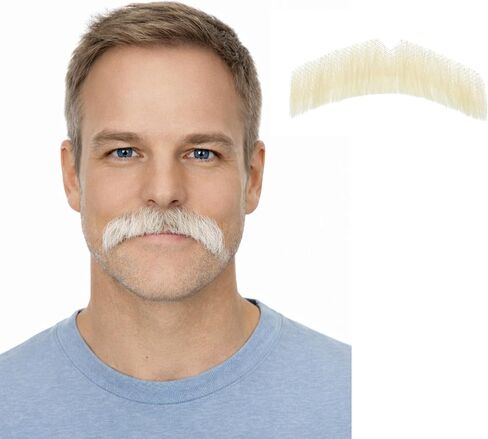 Blonde Fake Mustache for Men, Realistic Lace Mustache, Lightweight Natural Look Costume Mustache for Cosplay, Halloween, Stage & Party in Saudi Arabia