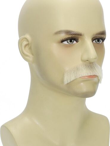 Blonde Fake Mustache for Men, Realistic Lace Mustache, Lightweight Natural Look Costume Mustache for Cosplay, Halloween, Stage & Party in Saudi Arabia