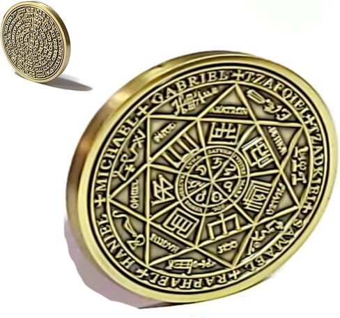 Seal of the Seven Archangels Coin - King Solomon Talisman, 72 Names of God | Solid brass double-sided archangel seal medallion, Kabbalah talisman with 72 Names of God, Seal of Solomon protection amulet in Saudi Arabia