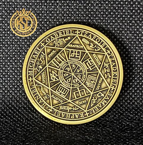 Seal of the Seven Archangels Coin - King Solomon Talisman, 72 Names of God | Solid brass double-sided archangel seal medallion, Kabbalah talisman with 72 Names of God, Seal of Solomon protection amulet in Saudi Arabia