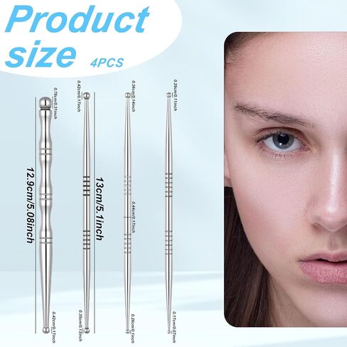 4 Pieces Facial Reflexology Massage Tool Stainless Steel Manual Pen Dual Head Facial Reflexology Tools Portable Massage Tool for Deep Tissue Face Body Muscle Relax in Kuwait