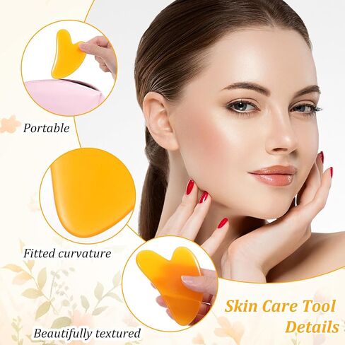 Kenaoeo 30 Pcs Gua Sha Facial Tools Bulk Heart Shaped Massage Tool Set for Face Body Skin Care Spa Acupuncture Relieve Muscle Tension Puffiness, Resin Wax Material, 3.2 × 2.2 Inches in Saudi Arabia