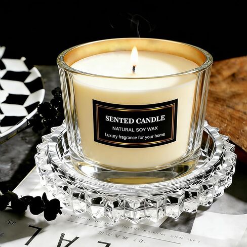 Clear Candle Holder Candle Dish – Chic Glass Candle Holder Tray for Home Decor, Boho Bar Decor – Candle Plate for Tea Light Votive Diffuser – 4.7 x 1.3 in (Clear) in Saudi Arabia