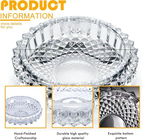 Clear Candle Holder Candle Dish – Chic Glass Candle Holder Tray for Home Decor, Boho Bar Decor – Candle Plate for Tea Light Votive Diffuser – 4.7 x 1.3 in (Clear) in Saudi Arabia
