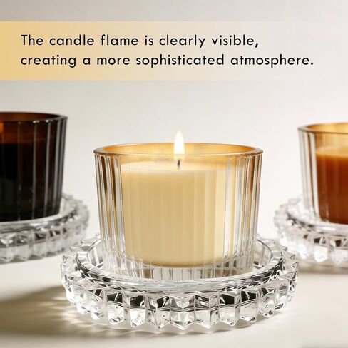 Clear Candle Holder Candle Dish – Chic Glass Candle Holder Tray for Home Decor, Boho Bar Decor – Candle Plate for Tea Light Votive Diffuser – 4.7 x 1.3 in (Clear) in Saudi Arabia