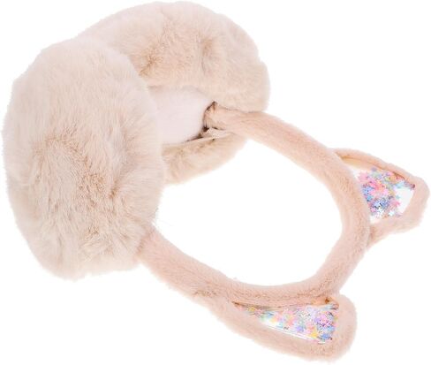 Housoutil Foldable Plush Cat Earmuffs Thermal Ear Cover Winter Ear Warmers and Boys, Beige, One Size (ages 3-12) Outdoor Cold Weather Accessories in Kuwait
