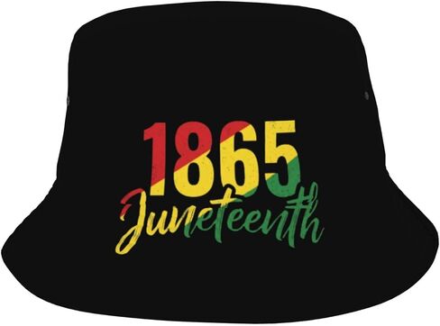 Juneteenth Pattern Bucket Hat Summer Travel Packable Sun Hat Fisherman Cap Hats for Women Men in Saudi Arabia