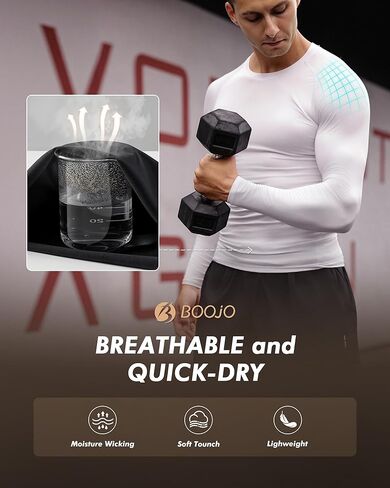 5 Pack Long Sleeve Compression Shirts for Men - Black Quick Dry Workout Base Layer Undershirt Top for Athletic Gym Running in Kuwait