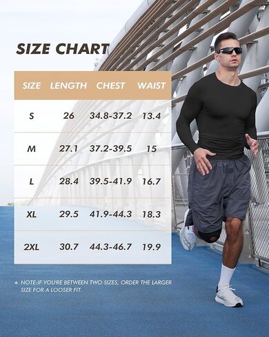 5 Pack Long Sleeve Compression Shirts for Men - Black Quick Dry Workout Base Layer Undershirt Top for Athletic Gym Running in Kuwait