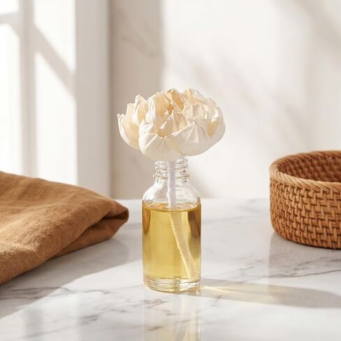 3pcs Flower Diffuser for Essential Oils - Sola Paper Flower Diffuser with Cotton Rope - Aromatherapy Decorative Floral Heads Natural Material for Home in Saudi Arabia