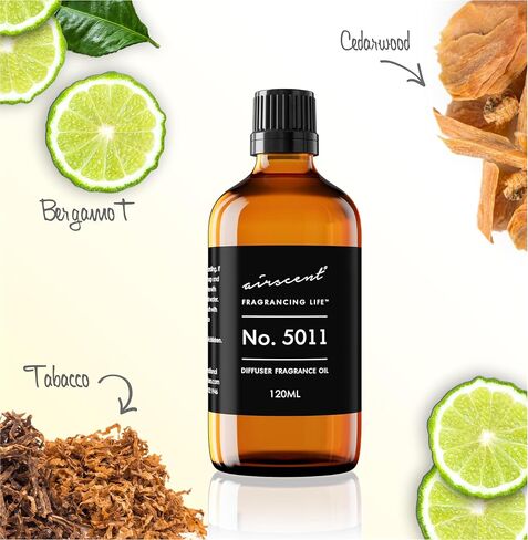 AirScent رقم 5011 زيت ناشر عطر Dupe مستوحى من Labo's Noir Twenty Nine - خشب الأرز والبرغموت والتبغ - مزيج زيت عطري للناشرين والصناعات بالموجات فوق الصوتية وبدون ماء - 10 مل in Kuwait