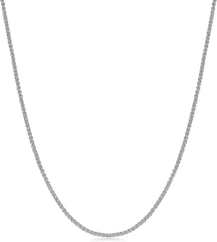 Kooljewelry 18k Gold 0.8 mm Round Wheat Chain Necklace (yellow, white or rose gold) in Kuwait