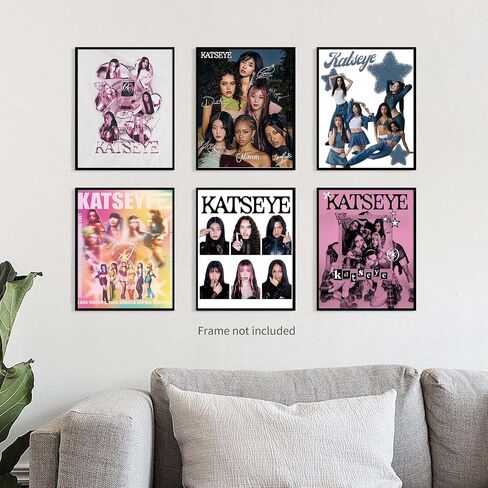 TUOCYERD Katseye Merch Katseye Poster 8x10 Inch Birthday Decorations for Room Aesthetic Music Wall Art for Teens Room Decor Gifts (Set of 6 Unframed) in Saudi Arabia