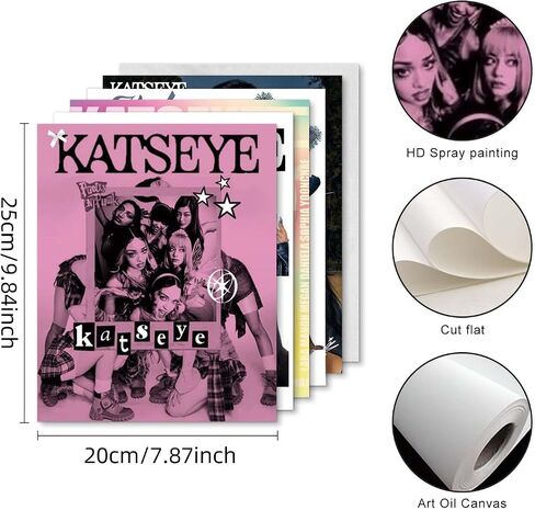 TUOCYERD Katseye Merch Katseye Poster 8x10 Inch Birthday Decorations for Room Aesthetic Music Wall Art for Teens Room Decor Gifts (Set of 6 Unframed) in Saudi Arabia