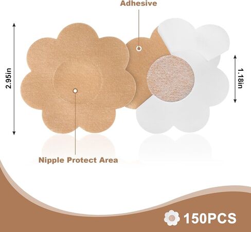 150 Pcs Pasties Nipple Covers for Women - Disposable Nipple Pasties Friendly Breathable No-Show Nipple Stickers Nipple Tape. in Saudi Arabia