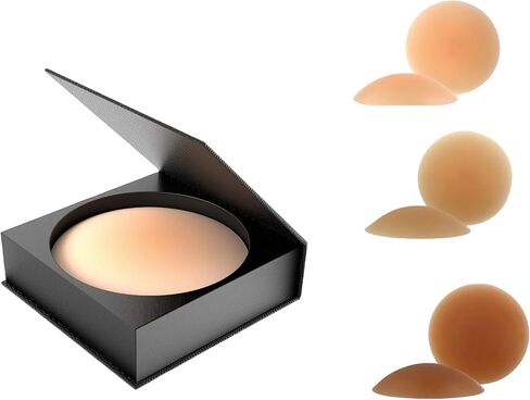 DeepSage Seamless Reusable Silicone Nipple Covers - Invisible Adhesive Pasties for Women, 2 Pairs, Waterproof nipple petals (CREME) in Saudi Arabia