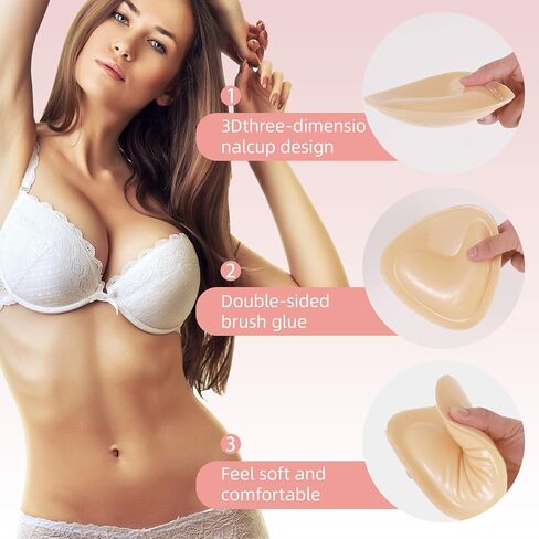 Double-Sided Adhesive Push-Up Bra Inserts - Reusable Sticky Bra Pads for Swimwear & Sports Bras in Saudi Arabia