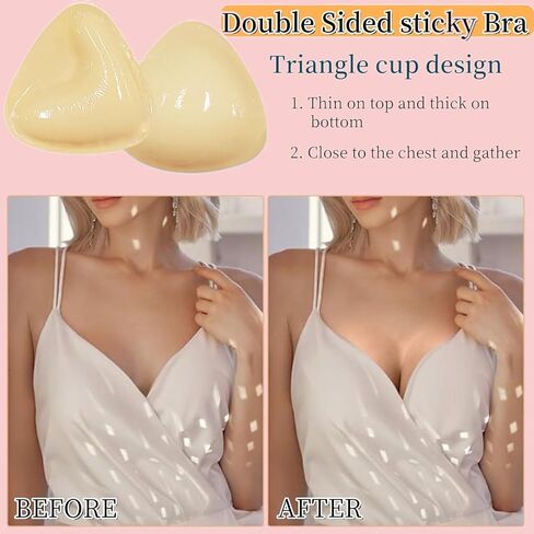Double-Sided Adhesive Push-Up Bra Inserts - Reusable Sticky Bra Pads for Swimwear & Sports Bras in Saudi Arabia