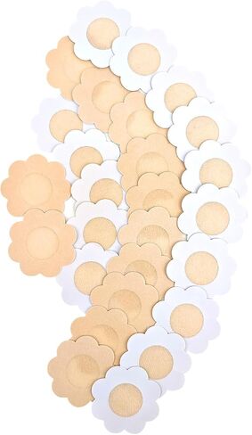 40 Pieces of 6cm Beige Reusable Nipple Covers, Disposable Adhesive Pasties with Seamless Design for Women in Saudi Arabia