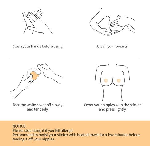 40 Pieces of 6cm Beige Reusable Nipple Covers, Disposable Adhesive Pasties with Seamless Design for Women in Saudi Arabia