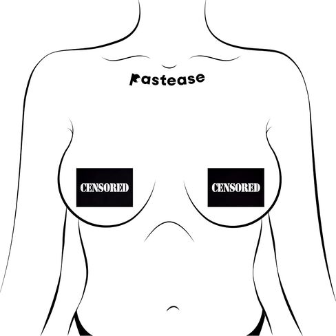 PASTEASE Nipple Cover Pasties - Black Censor Bars - Peel and Stick, One Size - Sweat & Waterproof – Festival Rave EDM Party or Club Aesthetic Outfit Accessory in Kuwait