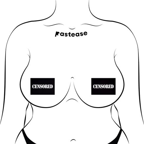 PASTEASE Nipple Cover Pasties - Black Censor Bars - Peel and Stick, One Size - Sweat & Waterproof – Festival Rave EDM Party or Club Aesthetic Outfit Accessory in Kuwait