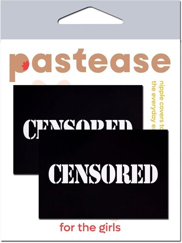 PASTEASE Nipple Cover Pasties - Black Censor Bars - Peel and Stick, One Size - Sweat & Waterproof – Festival Rave EDM Party or Club Aesthetic Outfit Accessory in Kuwait