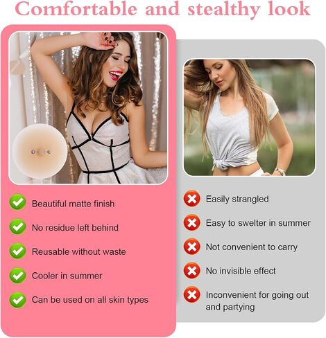 2 Pcs Pierced Fake Nipple Bra Silicone Nipple Cover with Piercing Jewelry Waterproof Reusable Nude Nipples Pasties for Women in Saudi Arabia