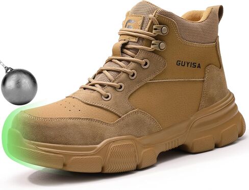 Steel Toe Work Shoes for Men, Lightweight Safety Shoes with Puncture Resistant Midsole, Comfortable Protective Work Shoes for Warehouse Factory Light Construction in Saudi Arabia